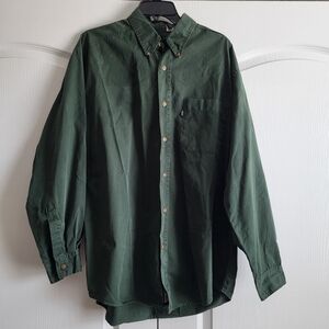 LEVIS Olive green Button Down Jeanswear Vintage size L mens